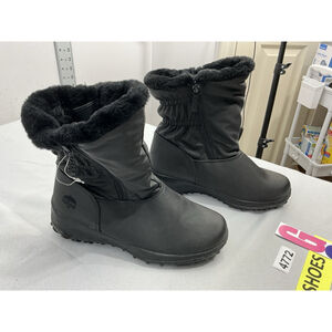 Womans Totes Lily Thermolite Midcalf Rain Boots 6 M Black Side Zip Lined NWT